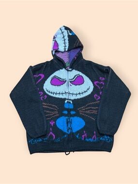 Jack Skellington Nightmare Before Christmas Tejidos Ruminahui Wool Hoodie Medium